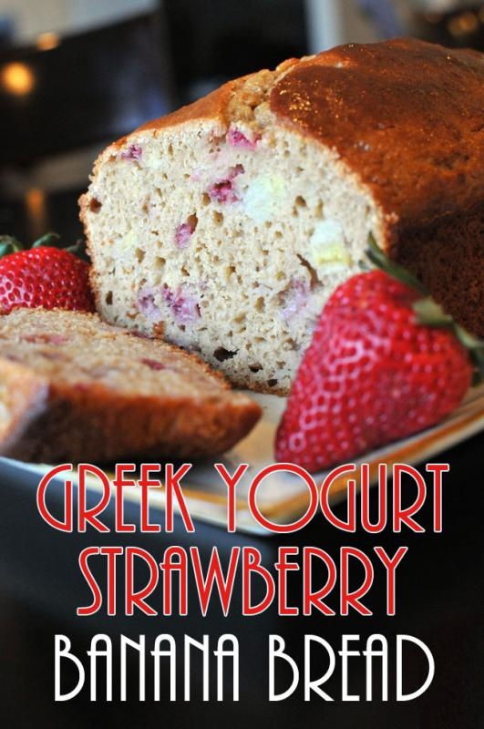 Greek Yogurt Strawberry Banana Bread.ApplePins.com